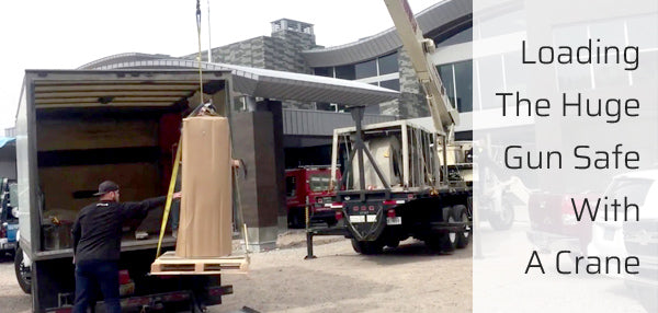Loading The Huge Gun Safe With A Crane