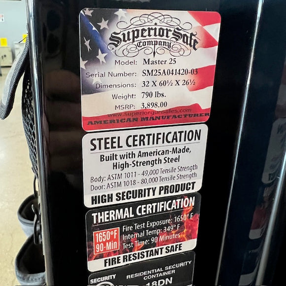 USED Superior Master 25 Gun Safe, photo 6