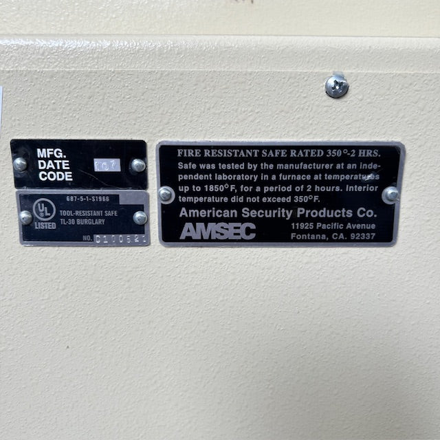 USED AmVault CF4525 TL-30 Safe, photo 6