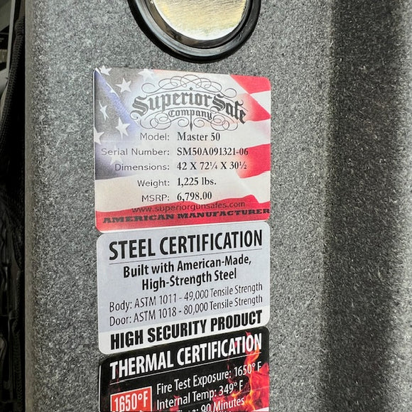 Superior Master 50 Gun Safe - CLEARANCE, photo 7