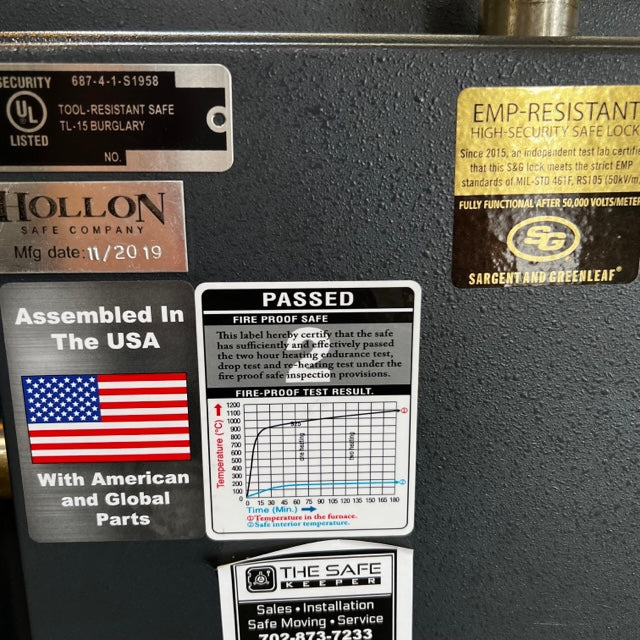 USED Hollon PM-1814E TL-15 Rated Fireproof Home Safe