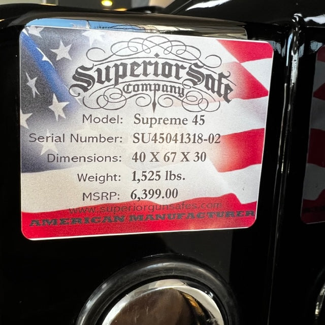 USED Superior Supreme 45 Gun Safe