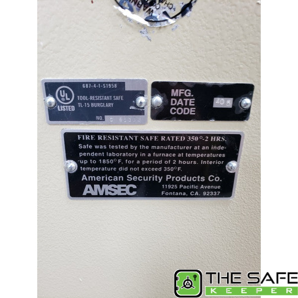 Used AMSEC CE1814 AMVAULT TL-15 Safe
